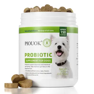 Probiotics for Dogs, Dog Probiotics for Digestive Health and Diarrhea, Gas, Itchy Skin, Allergies & Immune Support Supplement, Daily Probiotics for All Dogs, Natural Duck Flavor, 150 Soft Chews