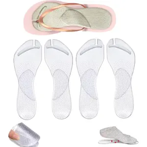 2 Pairs Gel Arch Support Cushion Insoles for Flip Flop Thong Sandals,Gel Adhesive Arch Support Flip Flop Thong Inserts Self Adhesive Gel Arch Support Cushion Insoles Pain Relief
