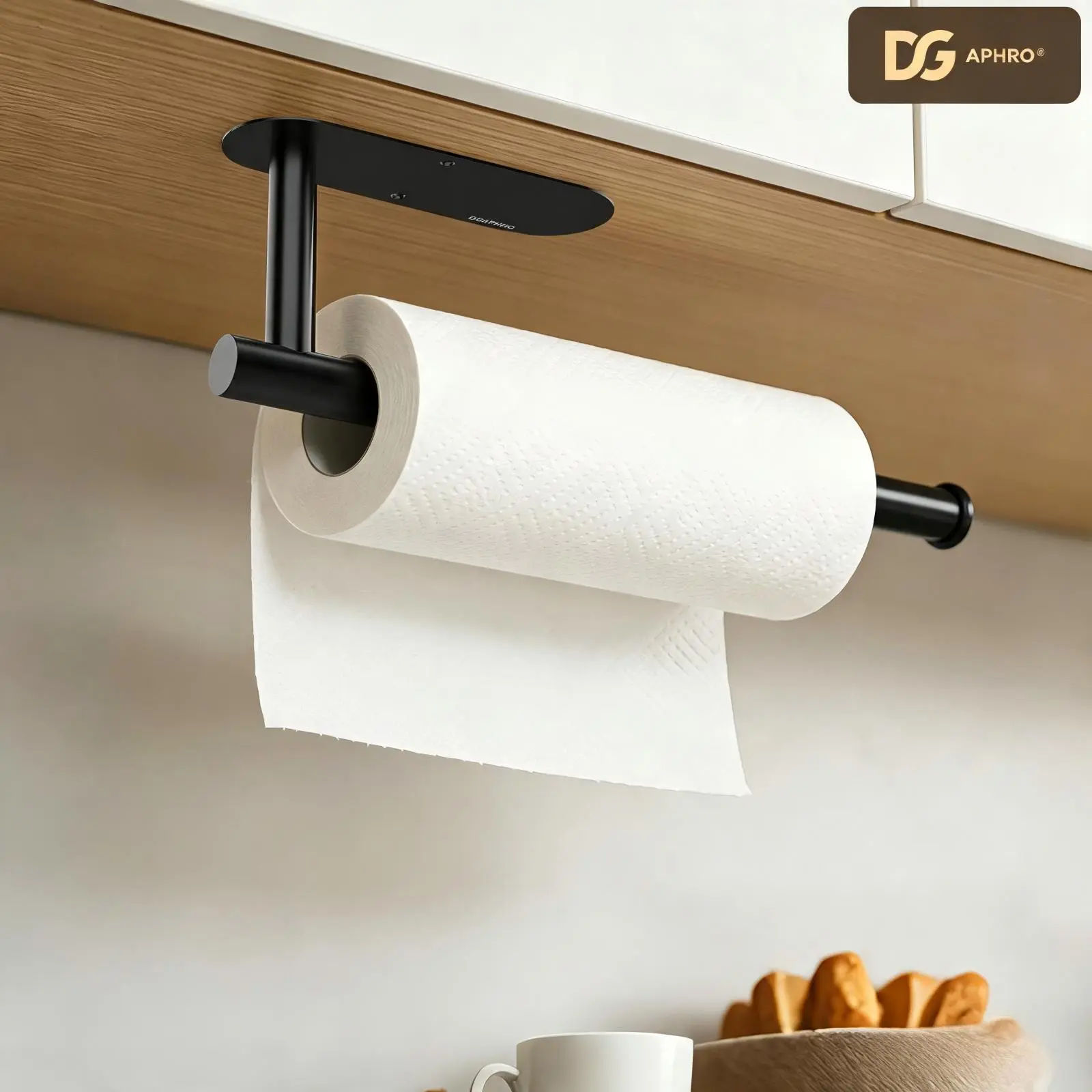DGAPHRO Paper Towel Holder,Self Adhesive or Drilling Paper Towel Holders Under Cabinet,SUS304 Stainless Steel, Space-Saving, Easy Installation for Kitchen, RV & Bathroom-13" Towel Rack for Rolls, Plastic Wrap & More,kitchen gadgets,Dispenser Bin.