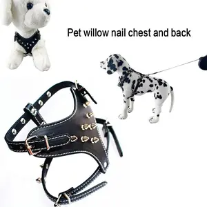 Spiked Studded Dog Harness and Collar Set – Protective Punk Faux Leather Vest for Medium Large Dogs, Anti-Bite Deterrent for Aggressive Breeds