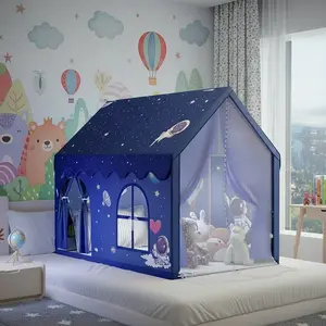 Extra Large Fairy Tale Play Tent House | Sturdy Iron | Portable Outdoor Castle w/ Windows/Curtains/Bag | Holiday Gift & Decor | No Accessories