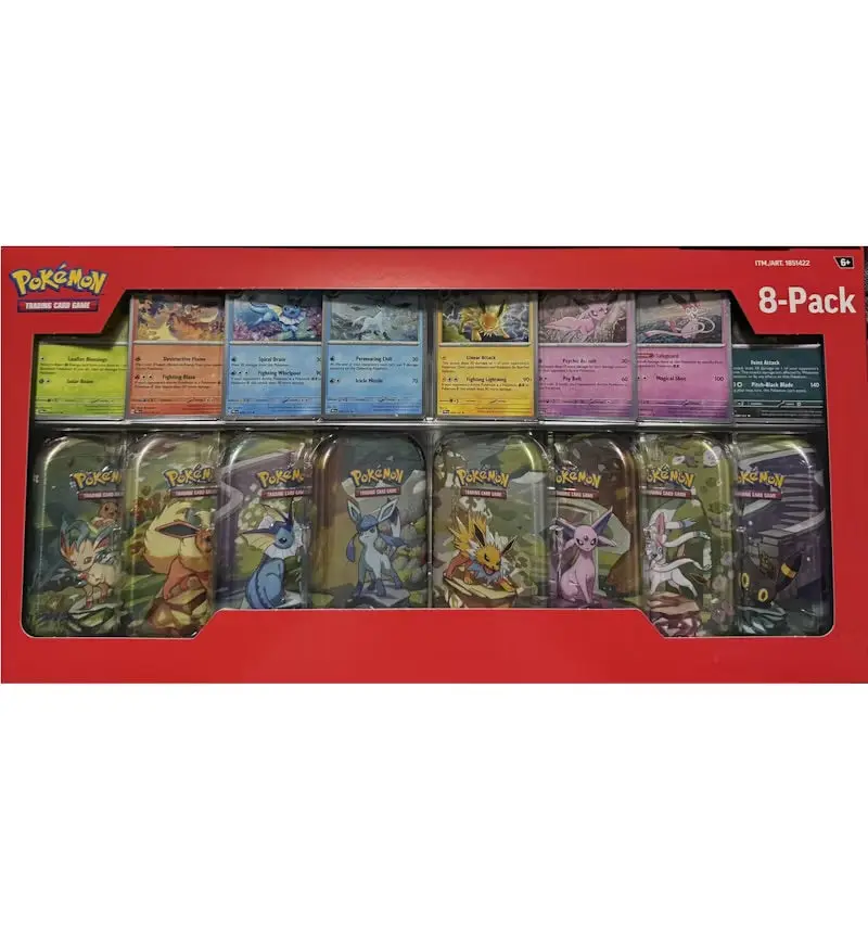 8 Pack Prismatic Evolutions Mini Tin Box - LIVE RIP ONLY
