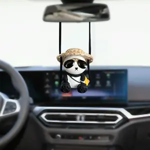 car trinkets Car Pendant Cute Plaster Panda Swing Auto Rearview Mirror Hanging Ornaments Cartoon Decor Auto Accessories Universal Breathable Leather Seat Covers best  car  air  freshener sea turtle anti-slip boat  mat cup holder pad design butterfly decor
