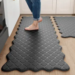 Waterproof Anti Fatigue Kitchen Mats 2PCS | Cushioned Non Slip Washable Floor Rugs