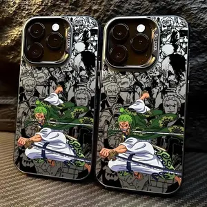 Luxury Cartoon Anime One  Roronoa Zoro Phone Case for iPhone 17 Air 16 15 14 13 12 11 Pro Max Plus Samsung S25 S24 S23 S22 Plus Ultra  Anti-drop Frosted Back Cover Funda Gift, Anime Merchandise, Cartoon Design, Lightweight Cover, Character Phone Accessory