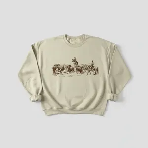 Wranglers Crewneck Shirt, Wild West Rodeo Tee, Cowboy Cowgirl Merch, Western Southern Trendy, Country Shirt, Gift For Her Him