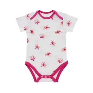 Plumeria Bamboo Onesie for Baby Girls - Perfect for Summer