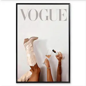 [Sale off up to 65%][Free Ship][No Frame] Retro Cowgirl Pouring Wine Poster, Vogue Magazine Wall Art, Vintage Western Decor for Home & Office