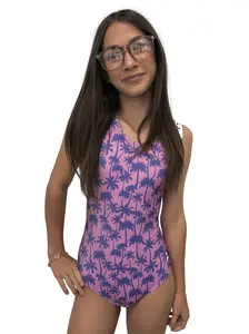 Palm Tree Gymnastics Leotard for Girls - Foxy's Fun & Comfortable Leotard