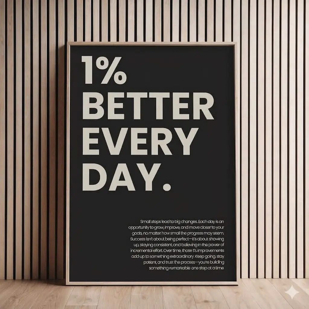 Motivational poster 1% better every day print | different colors | gym wall art inspirational Home Wall Art Abstract Geometric Art