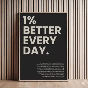 Motivational poster 1% better every day print | different colors | gym wall art inspirational