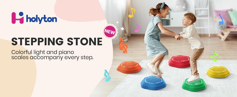 Music & Light Up Stepping Stones, 5 Pcs Stepping Stones, Non-Slip, Encourage Balance, Sensory Stepping Stones, Indoor & Outdoor Play Music & Light Up Stepping Stones, 5 Pcs Stepping Stones, Non-Slip, Encourage Balance, Sensory Stepping Stones, Indoor & Outdoor Play
