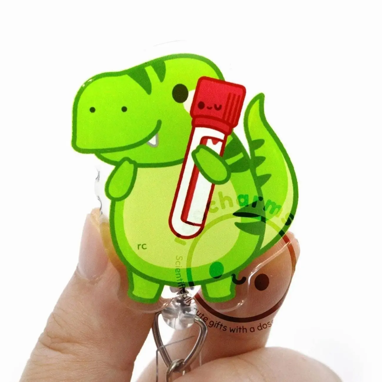T-Rex Blood Tube Badge Reel for Phlebotomists, Phlebotomy Tech, Nurses, Laboratory Scientist, Veterinarian Vet Tech, MLS MLT Nursing Student
