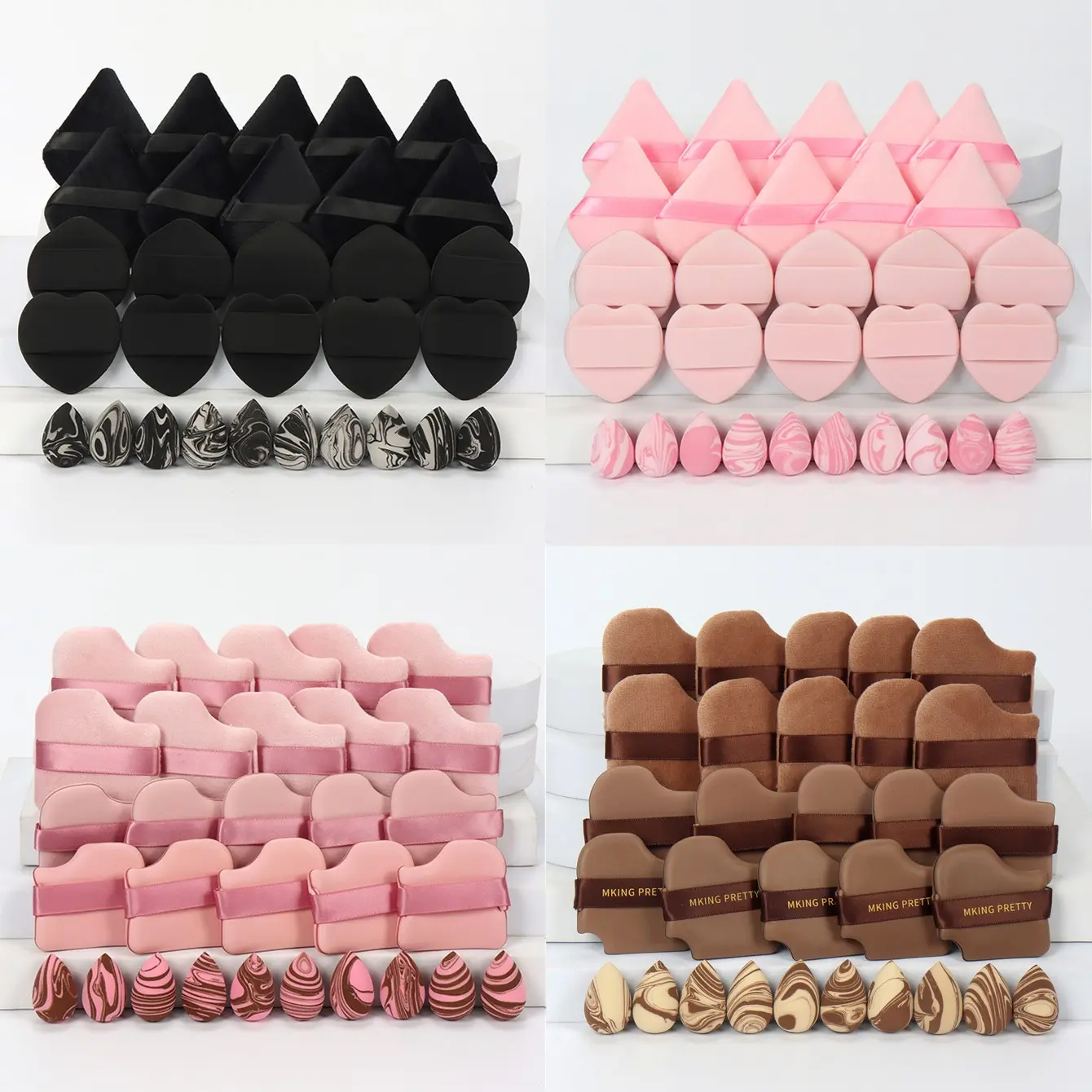 30-Piece Makeup Sponge Set, Beauty Sponges, Blending Sponge, Beauty Blend, Mixed Concealer Blush Eyeshadow Use, Water-Activated Non-Latex Dual-Media Foundation Sponges, Suitable for All Skin Types, Sponge Kit