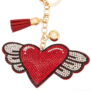 Claim Night Rhinestone Charms Bling Bling Keychains Hearts