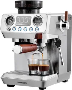 20 Bar Espresso Machine with Grinder, Expresso Coffee Machines with Professional Steam Wand, 52mm Portafilter, 45 Precise Grind Settings, Stainless Steel All-in-One Coffee Maker for Home Use summervibes