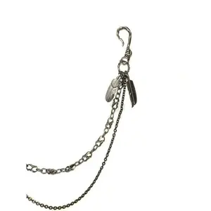 Black Feather Gothic Pants Chain