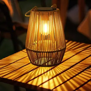 Solar Lanterns Outdoor Waterproof, Rattan Outdoor Hanging Woven Lights, Solar Lights for Decoration Of Gardens, Yards, Terraces, Porches, Trees, Lawns, Paths