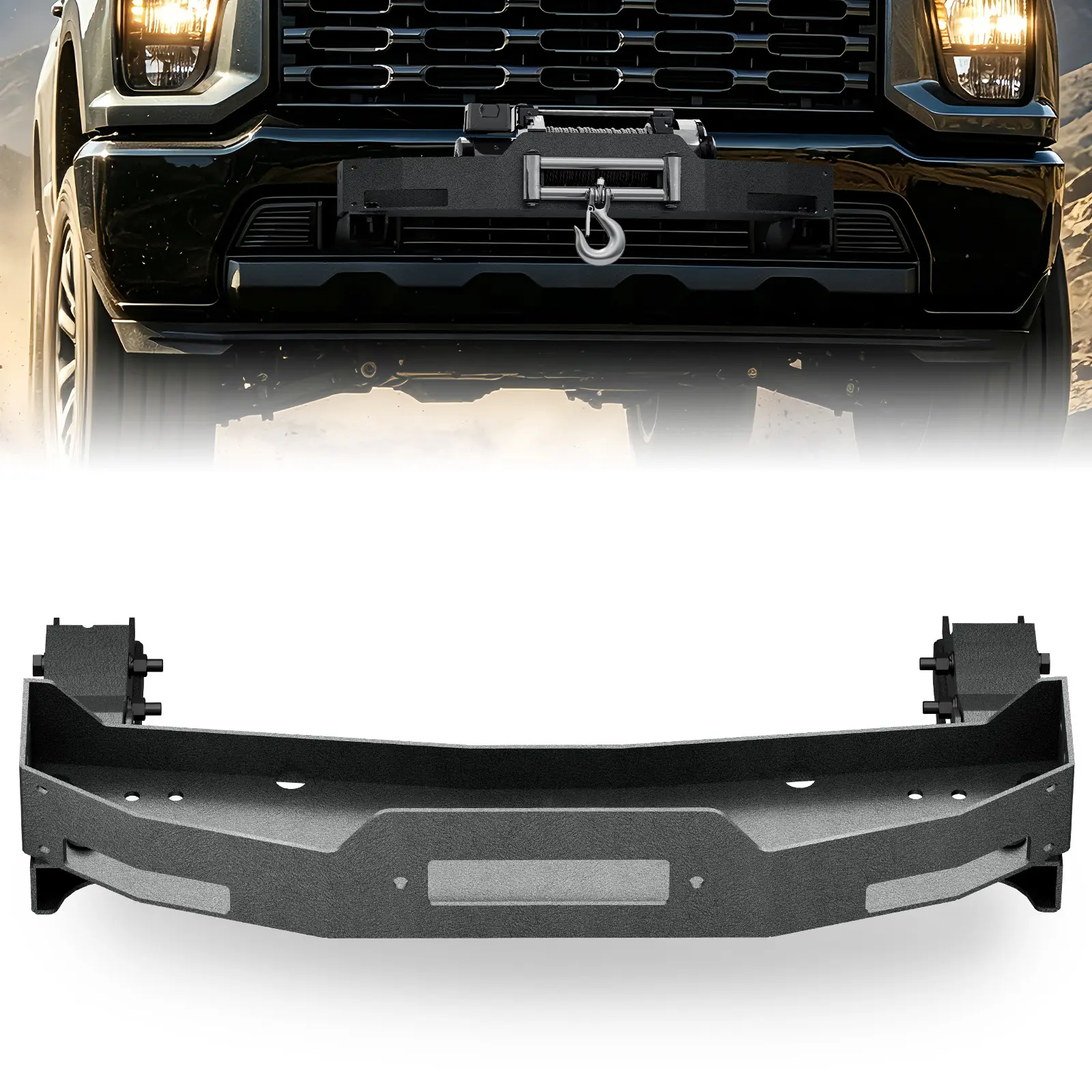 【EYOUHZ】Heavy Duty Winch Mounting Plate for 2020-2025 Chevy Silverado 2500/3500, Front Bumper Winch Tray, Bolt-On No-Drill Bracket, Fits 8,000–12,000 lbs Winches