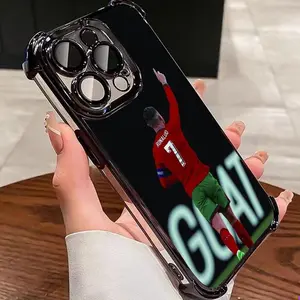 Aesthetic Trendy Football CR7 Pattern Protective Phone Case for IPhone 16 15 14 13 12 11 Pro Max Plus Luxury Protection Shockproof Cellphone Cover