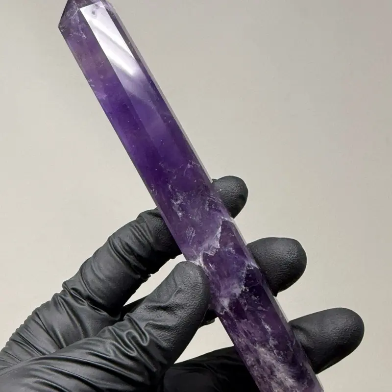Large 6.0” inch Amethyst Polished Wand Specimen - Beautiful!