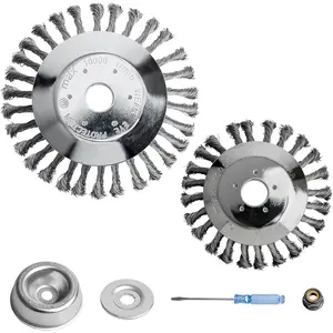 6inch & 8 inch Wired Trimmer for Weed Eater, Compatible with Stihl Brush Mower, Rotary Steel Wire Weed Brush Cutter Trimmer Head for String Trimmer with Nut Universal Adapter Kits