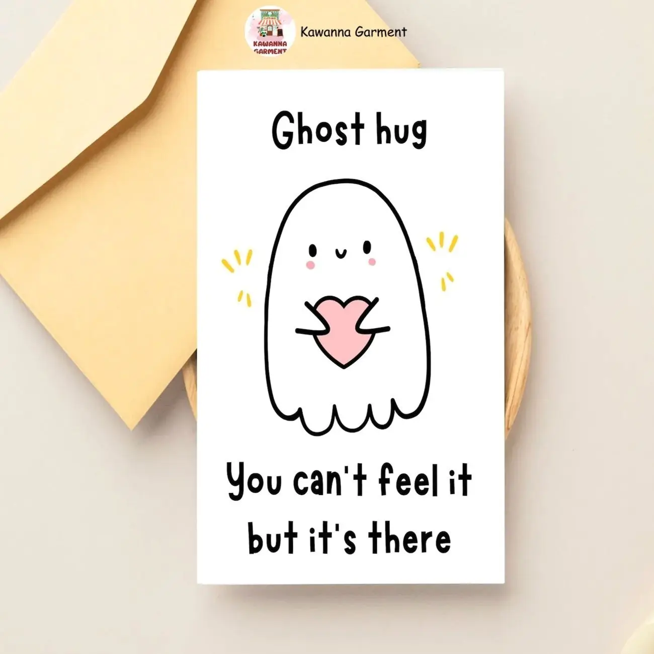 Ghost Hug Halloween Card, Funny Card for Halloween, Greeting Card, 5x7 Halloween Card, Printable Halloween Card