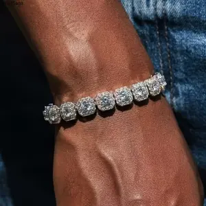 Stylish Diamond Sugar Cube Bracelet, Diamond Shiny Hip Hop Accessories