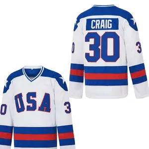 USA Hockey Jersey National Team 1980 Miracle On Ice Style Craig #30 O'Callahan 21 Eruzione Classic Men's Polyester Anti-Wrinkle Quick Dry
