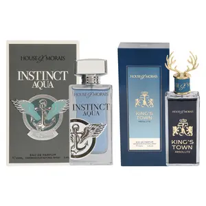 House of Morais King's Town Absolute & Instinct Aqua Spray Perfume Eau de Parfum for Men 100ml Regular Edition Citrus Amber Marine Aromatic Woody Fragrance