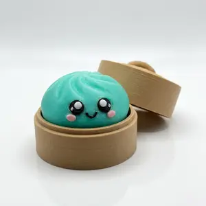 Glitter Clicker Dumpling Fidget Clicker With Steamer Basket – Kawaii Stress Relief Desk