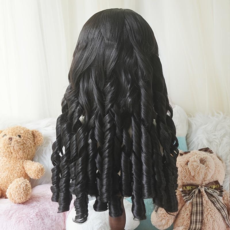 24 Inch Long Roman Curl Wig Princess Wig Bangs Black Blonde Coffee Color Elegant Party Cosplay for Adults