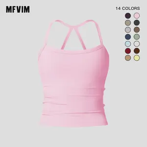 Women's Solid Backless Sports Camisole, MFVIM Quick-Dry Breathable Sports Tank Top, Ladies Sportswear Gym Clothing for Indoor & Outdoor Wear SpringStatements