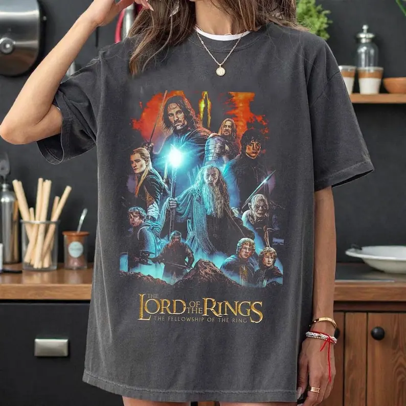 The Lord of the Rings Vintage T Shirt, Fellowship of the Ring Graphic Tee, LOTR Movie Shirt, Comfort Colors Tee