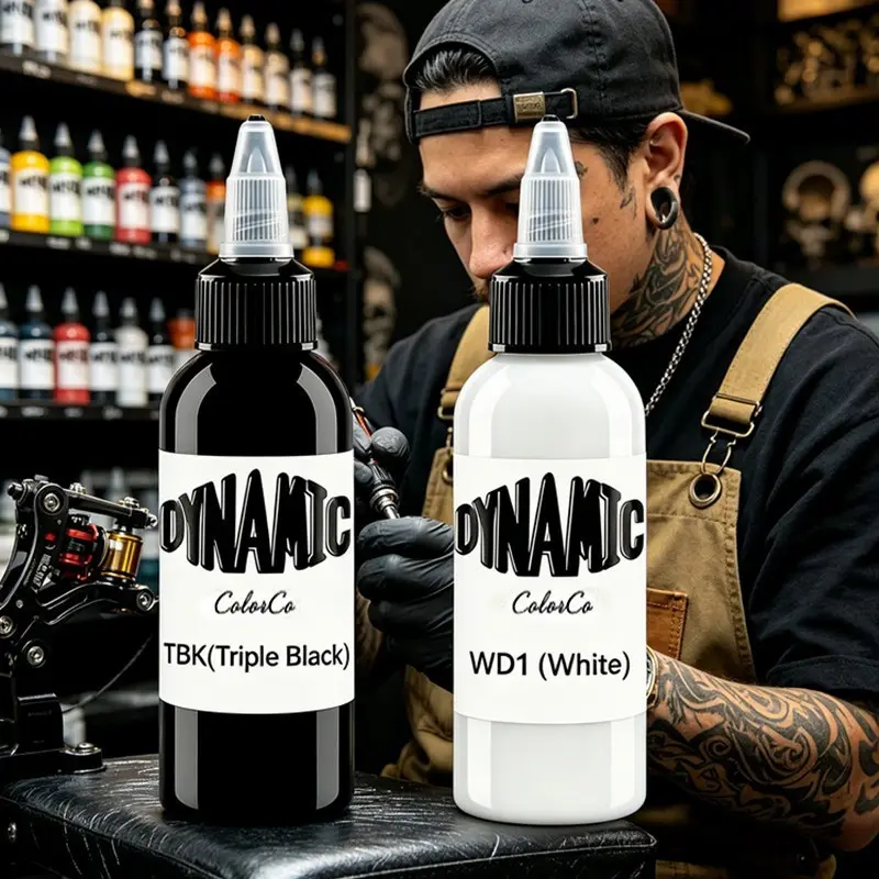 30ml Triple Black/Withe Professional Tattoo Ink Cosmetic For Permanent  Skin Body Art Pigment Tattoo Supplies（2Pcs)