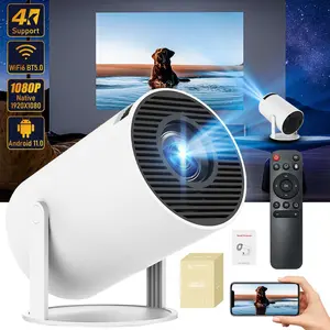 Portable Projector, Auto Keystone Correction Mini Projector, 4K/ 200 ANSI Smart Projector with 2.4/5G WiFi, BT 5.0, 130 Inch Screen, 180 Degree FlipAB20Lumora Living
