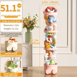 Large capacity doll bucket plush toy cylindrical storage bucket cartoon toy dust storage bucket