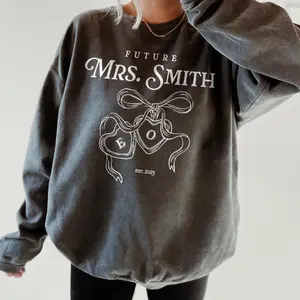 Future Mrs. Sweatshirt, Custom Initials Sweater, Engagement Gift for Fiancée, Personalized Bride Crewneck, Cute Bridal Party Gifts