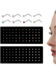 Straight L Shaped Stainless Steel Nose Studs, Rings Piercing Pin, Body Jewelry, Septum Jewelry, 20g-22g, 1.5mm 2mm 2.5mm, Nose Rings Set, All Seasons