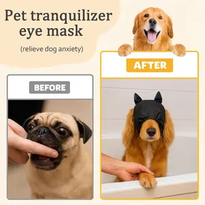 Pet Calming Eye Mask Sun Protection Dog Head Cover, Anxiety Relief Outdoor Travel Anti-Nausea Beauty Care, Comfortable Pet Gear