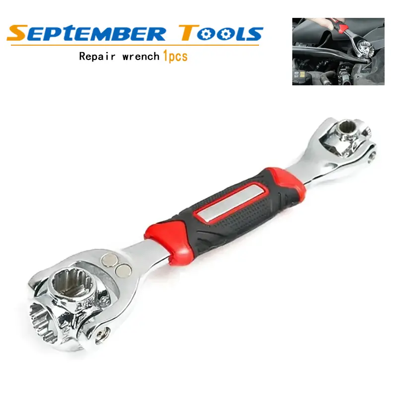 52-in-1 Universal Tiger Wrench - Vanadium Steel, 360° Rotation Spline Socket, Ratcheting Grip Design, Labor-Saving, 0.43kg Durable Portable Hand Tool for Bicycles, Bicycle Accessories, Car Maintenance