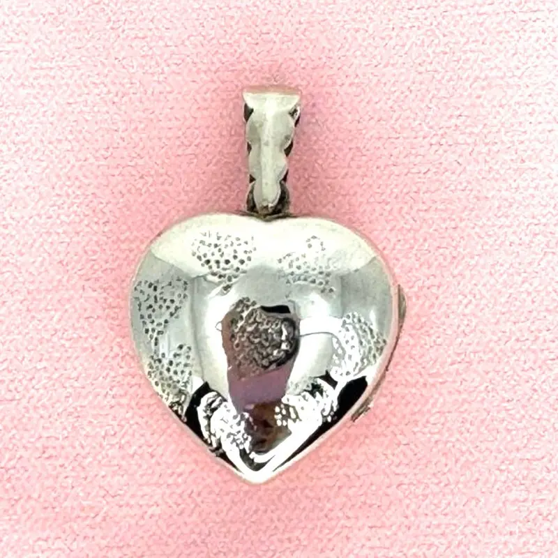 925 Sterling  Silver Heart Picture Locket 1” Length