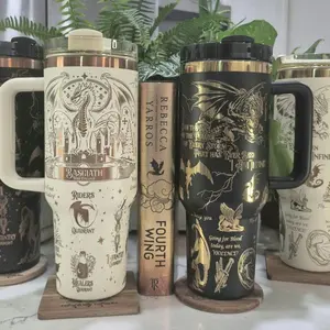 Fourth Wing - Basgiath College Inspired - 40 oz COPPER or GOLD Plated Stainless Steel Custom Engraved Tumbler