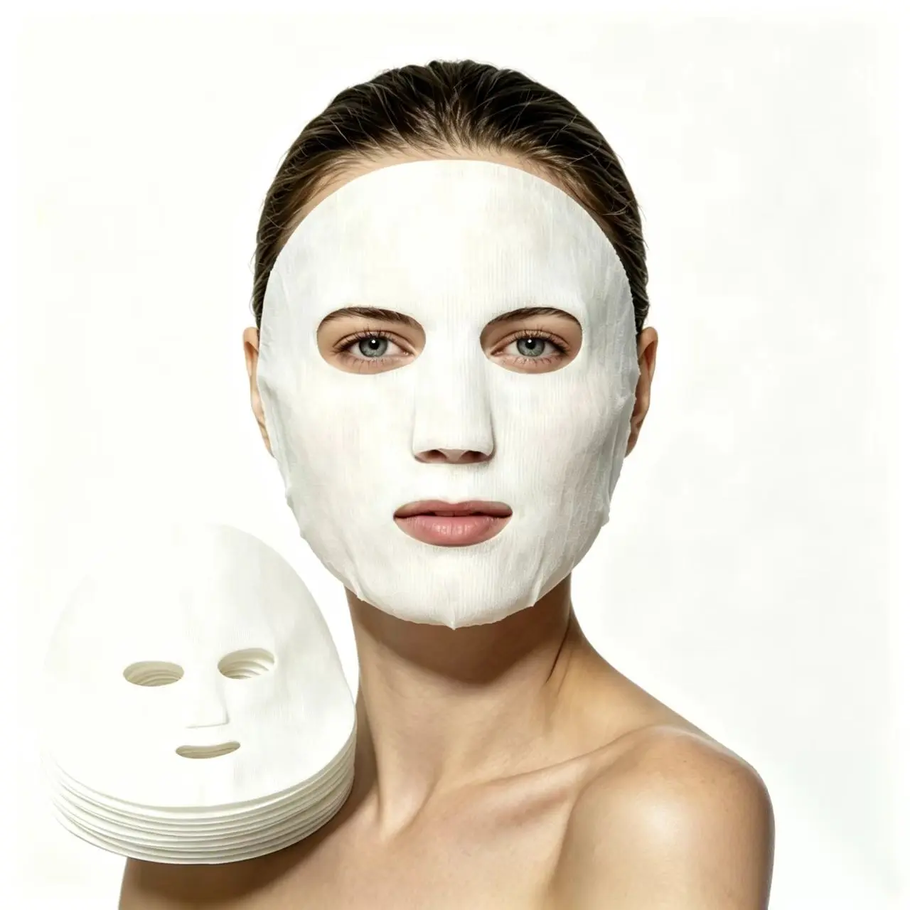 50pcs Cuttable Gauze Beauty Face Mask Sheets, Diy Face Care Exclusive, High Absorbency Toner Mask For Home Spa, Daily Skincare Routine Skincare Accessory For Women & Men