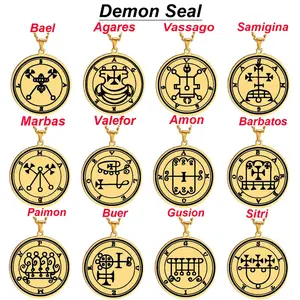 Sigil of Asmodeus Necklace Stainless Steel Ars Goetia Demon Seal Pendant Jewelry