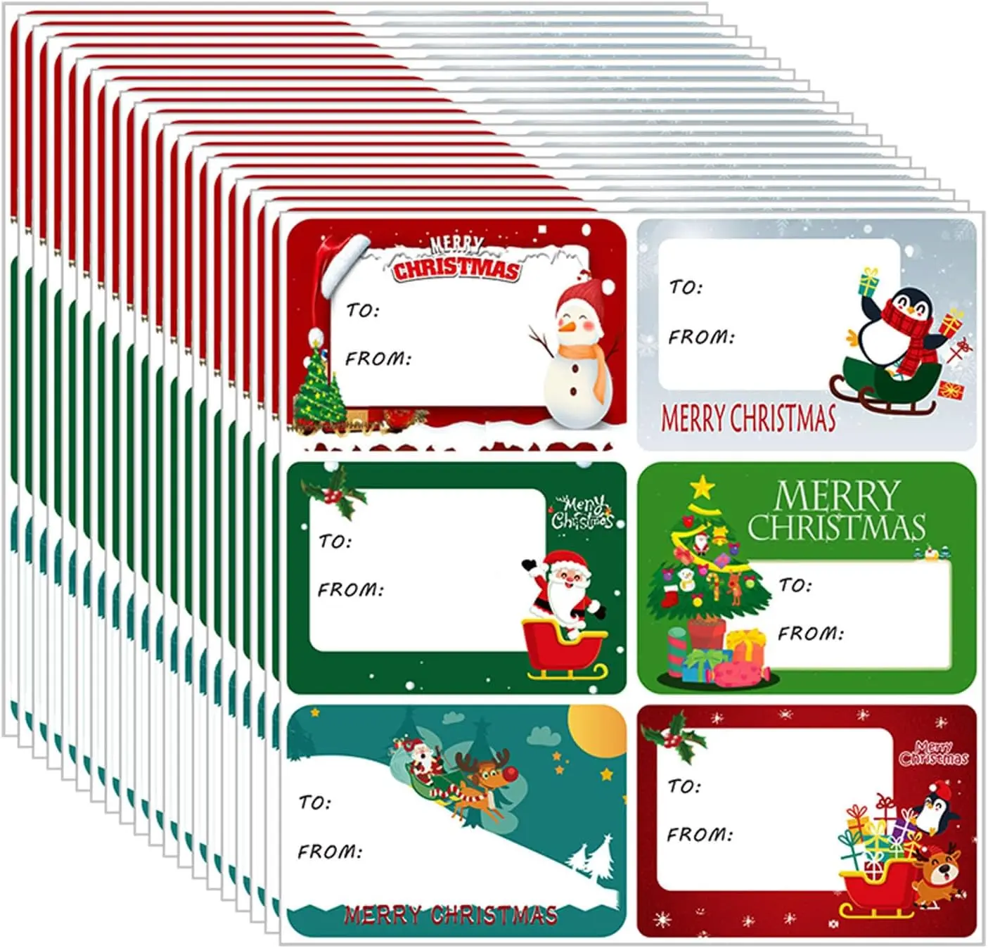 120 PCS Christmas Tags Stickers, Merry Xmas Gift Tags & Labels Christmas Stickers Labels