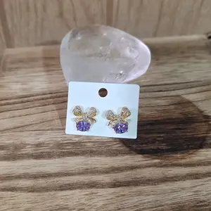 Hermosos aretes gold-plated 14k alta calidad con cristal primium