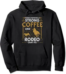 Breakaway Roping Cowboy, Coffee and Rodeo Calf Roping Pullover Hoodie - Clydebell Shop 50B0B7R86XQ7