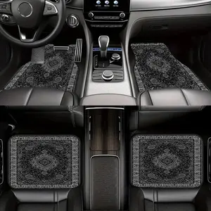 Bohemian Pattern Car Mat Set, 4-Piece, Fits All Vehicles, Front & Rear Mats, Stylish Interior Decoration, Easy Clean, Perfect Protection