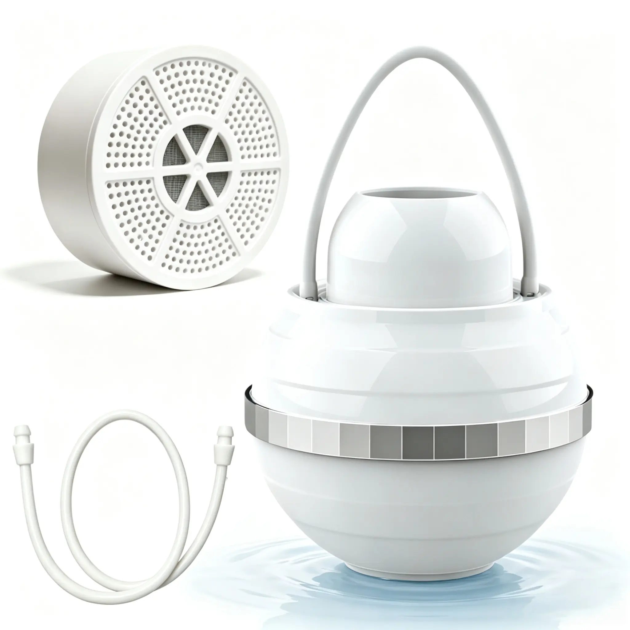 Bath Filter for Tub - 8-Stage Filtration Bath Water Filter, Remove Contaminants,Chlorine and Fluoride,BPA Free,Softer Hard Water for Skin & Hair(White)